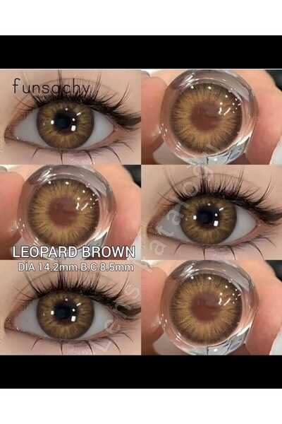 Eyeshop GÖZ LENSİ LEOPARD BROWN KAHVERENGİ TONDA Hareli Geniş pupilli doğal g...