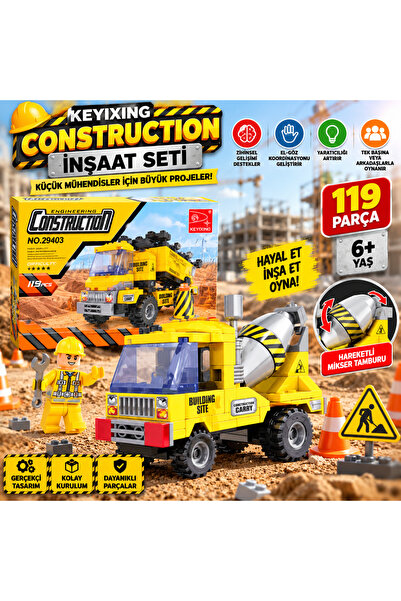 TRUST STORE Cement Mixer Construction Set 119 Piece Engineer Themed Construct...