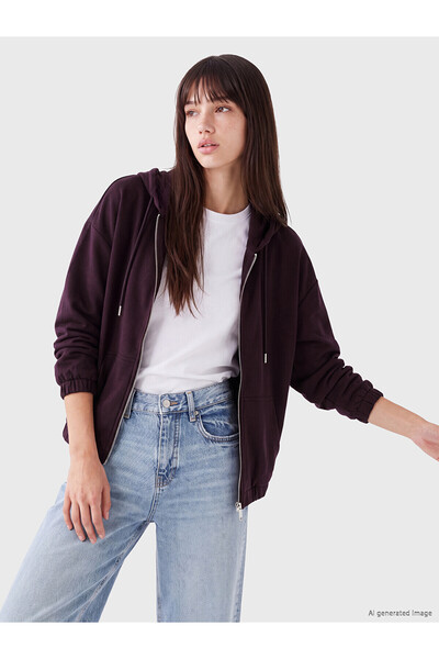 LC Waikiki Alita City Farkıyla Xside Plum Diver Fabric Plain Oversize Women's...