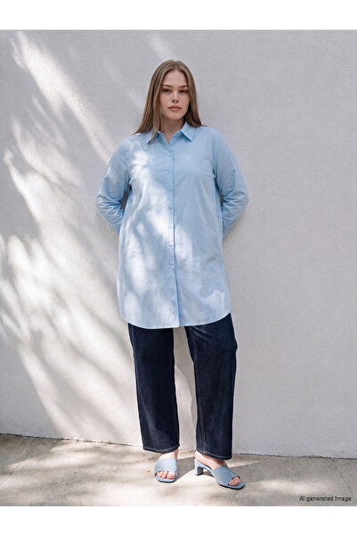 LC Waikiki Nevavm with a Difference of Lcw Curve Blue Large Size 100% Cotton ...