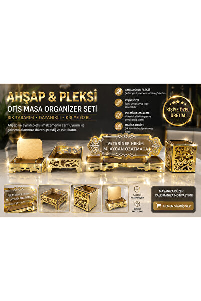 niş tasarım dekorasyon & hediyelik Pleksi ve ahşap birleşim gold Kişiye Özel ...