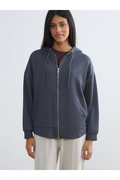 LC Waikiki Alita City Farkıyla Koor Sport Gray Interlock Plain Women's Zipper...