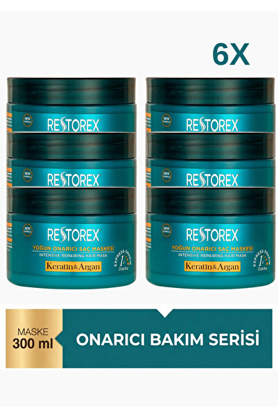 Restorex Keratin & Argan Onarıcı Saç Bakım Maskesi 300 Ml - Yıpranmış Ve Hasa...