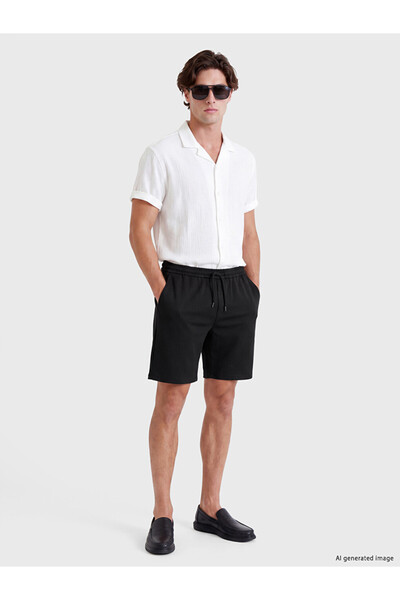 LC Waikiki Vizyon New Season Black Regular Fit Men's Shorts