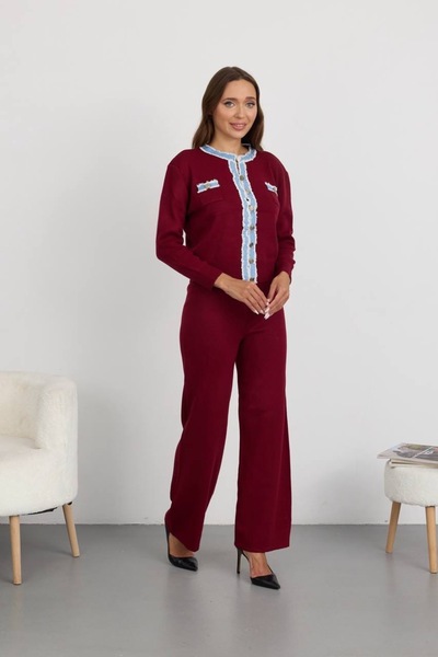 Kağanbutik Denim Detailed Knitwear Set