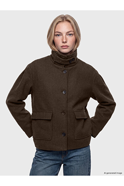 LC Waikiki TexX Store Kalitesi XSIDE Kahverengi Oversize Kadın Kaşe Kaban