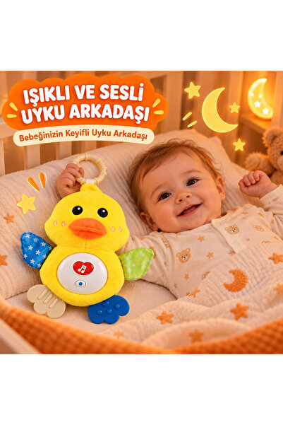 TOTTERİQ Işıklı ve Sesli Civciv Bebek Uyku Arkadaşı Müzikli Yumuşak Oyuncak