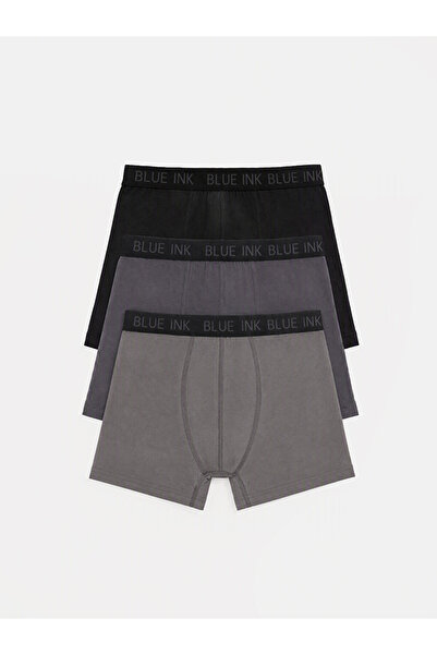 LC Waikiki Peak New Season Gray Regular Fit Cotton Men's Boxer 3-Pack