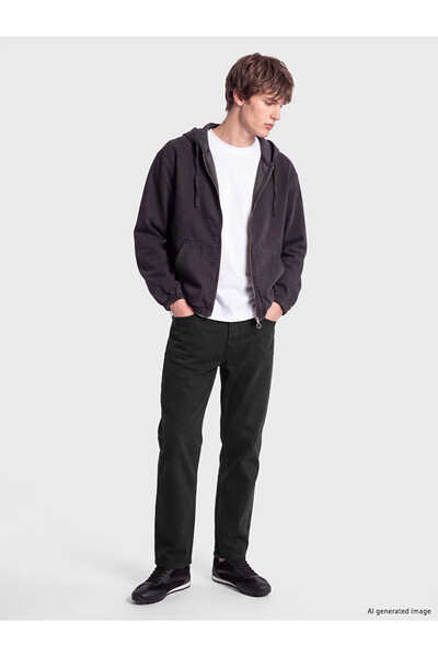 LC Waikiki Peak New Season Anthracite Regular Fit Gabardine Men's Trousers