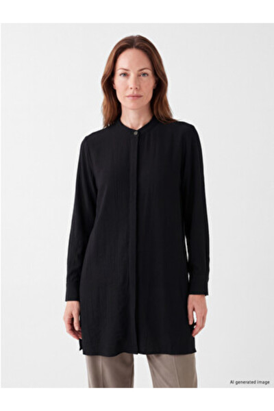 LC Waikiki Black Judge Collar Women's Shirt Tunic