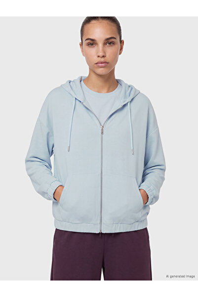 LC Waikiki Alita City Farkıyla Koor Sport Blue Diver Fabric Plain Women's Zip...