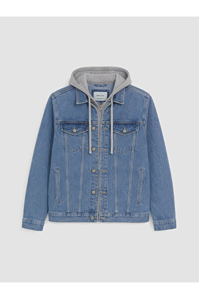 LC Waikiki Vizyon New Season Indigo Regular Fit Hooded Jean Jacket