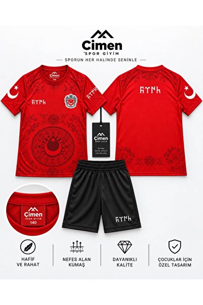 Çimen Spor Giyim Göktürkçe Karakterli Çocuk Türkiye Türk Bayraklı Bozkurt For...