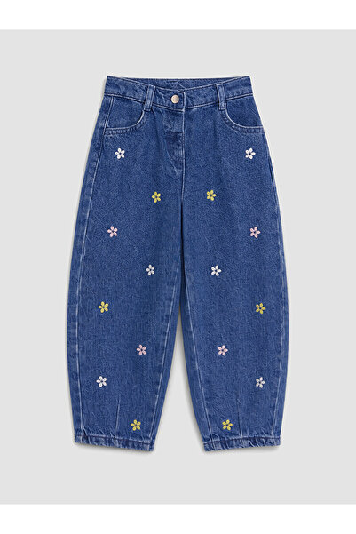 LC Waikiki Two Mt Shop Quality Indigo Denim Floral Balloon Fit Regular Waist ...