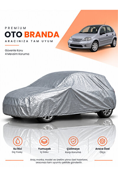 e-biz CİTROEN C3 (2002-2012) HATCHBACK Uyumlu Araba Brandası Oto Branda Araba...