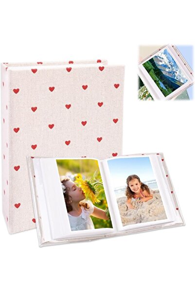 GENERAL Photo Album for 100 Photos 4x6 Inch, Portable Mini Linen Cover Scrapb...