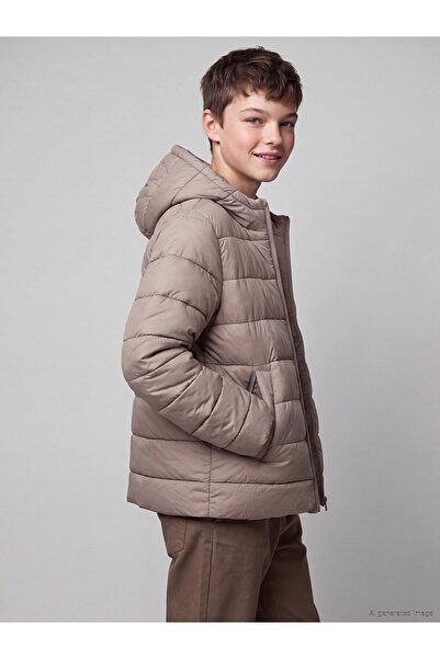 LC Waikiki Two Mt Shop Quality Lcw Kids Khaki Hooded Boys' Puffer Jacket