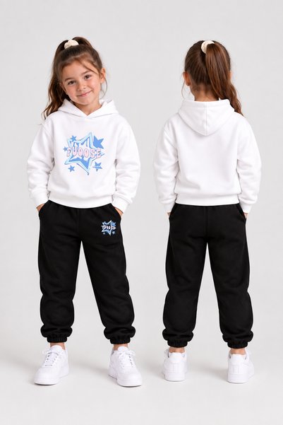 LORVEX Girls' Hooded Tracksuit Set – Printed Hoodie Sweatshirt and Sweatpants...