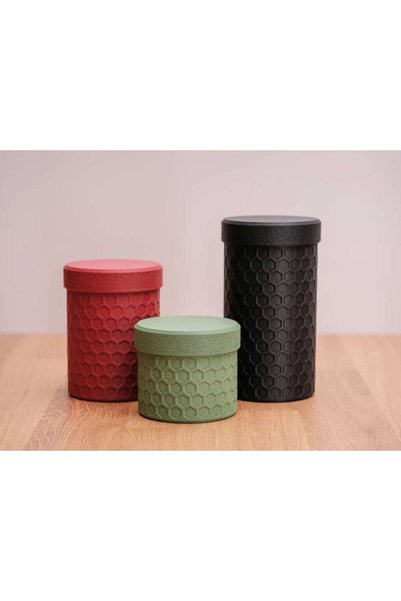 Generic Brand 3D Printing Set of 3 Honeycomb Patterned Jars with Lids Honeyco...