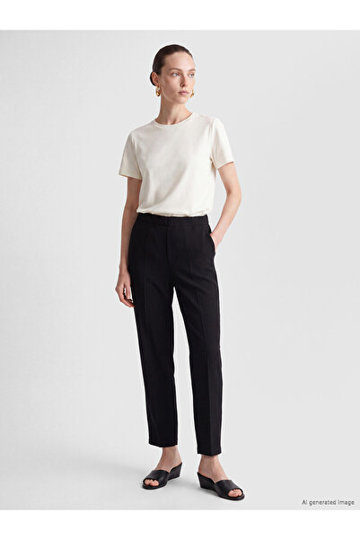 LC Waikiki Lcw Comfort Black Straight Trousers with Nevavm Difference