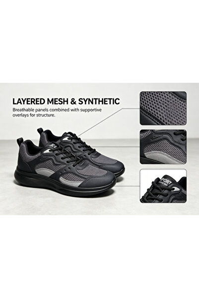 hanyue Men's casual sports shoes lightweight cushioning breathable soft sole ...