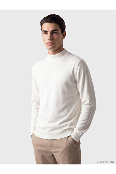 LC Waikiki Nevavm with Difference Lcw Eco White Knitwear Plain Fisherman / Ha...