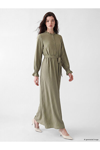 LC Waikiki Two Mt Shop Quality Lcw Comfort Green Plain Dress