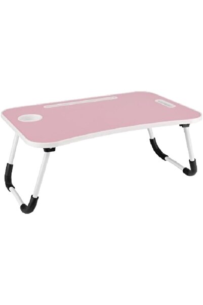 micasa High Quality Laptop Table with Cup Holder and Tablet Groove Pink