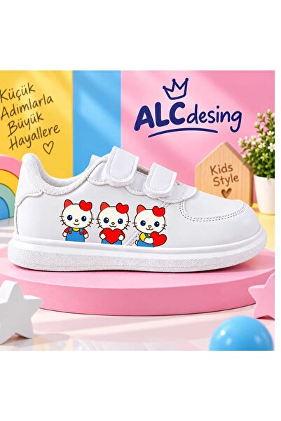 alcdesing حذاء رياضي للفتيات بتصميم مطبوع عليه Sweet Cat Love