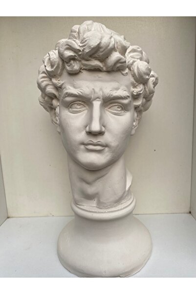 Wotrart Dekoratif David Büst Heykel 32 Cm Siyah Beyaz Bronz Renk Seçenekli