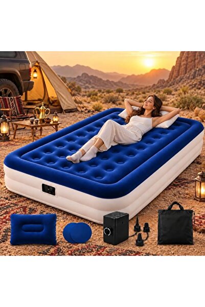 EDUTREE Single Air Mattress with Built-in Pump, 100×190×25cm Inflatable Bed, ...