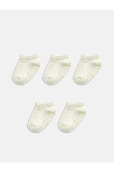 LC Waikiki Two Mt Shop Quality Lcw Baby White Plain 5-Pack Baby Boy Booties S...