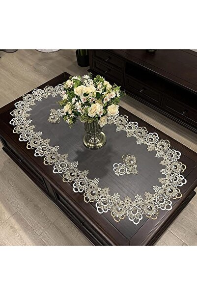 Generic Elegant Oval Lace Table Cloth 19.7×43.3 Inch Coffee Table Cloth for L...