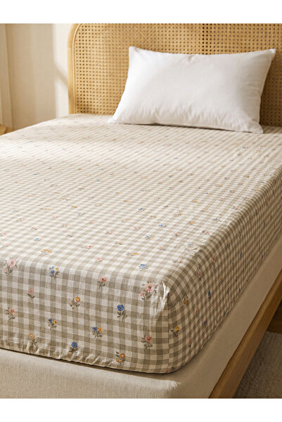 LC Waikiki Alita City Farkıyla Lcw Home Mixed Cotton Single Fitted Sheet 100X...