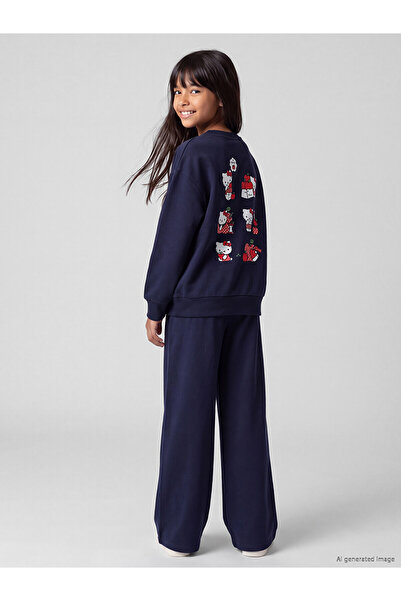 LC Waikiki Alita City Navy Blue Hello Kitty Printed Girls' Sweatshirt with a ...