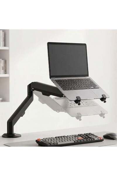 PM-27096 Profesyonel Amortisörlü 2’si 1 Arada Laptop ve Monitör Standı