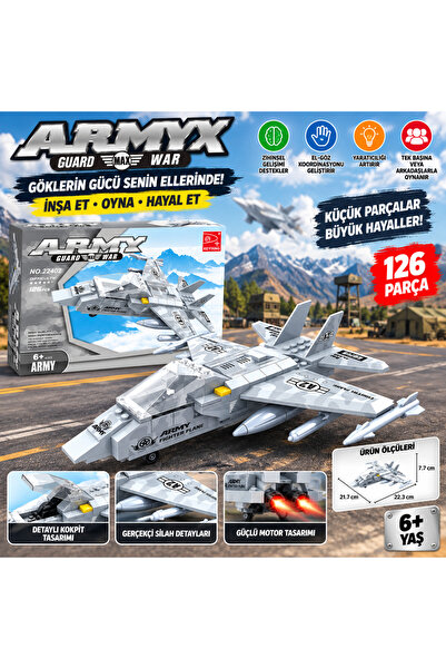 TRUST STORE Fighter Plane Building Kit 126 Pieces Military Jet Fighter and De...