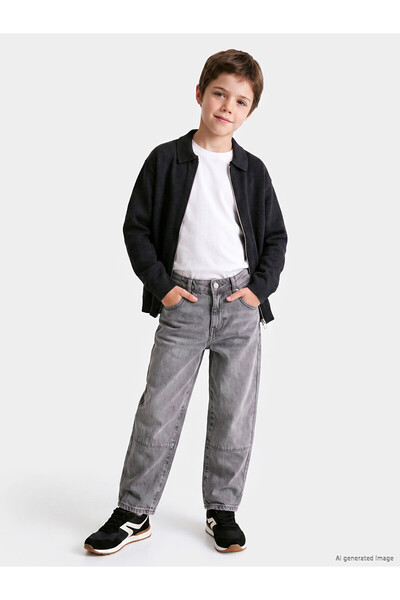 LC Waikiki Two Mt Shop Quality Lcw Kids Gray Denim Straight Baggy Fit Elastic...