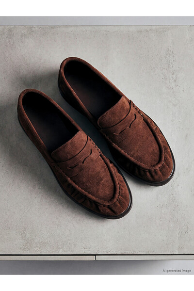 LC Waikiki Peak New Season Brown Suede Look Women's Laofer