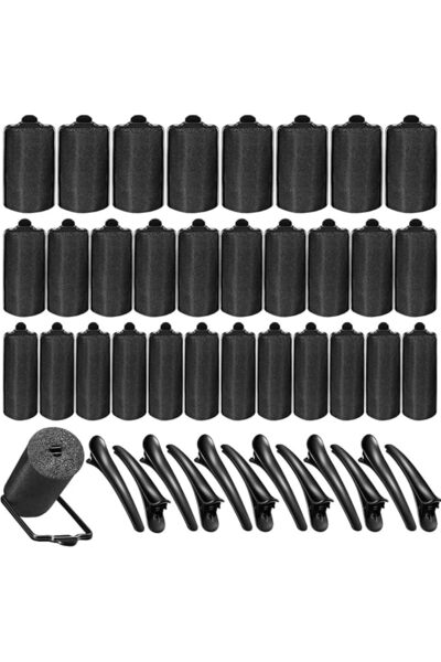 KASTWAVE 42Pcs Sponge Hair Rollers Satin Rollers, Silk-Covered Soft Rollers f...