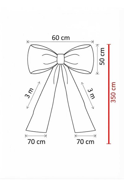 hobizer tekstil Hobizer Christmas New Year Ornament Ribbon Bow Decorative Ornament 60X300 cm