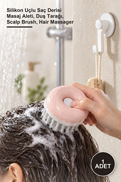 Yenilig 1 Piece Hanging Hair Massage Comb – Silicone Tip Scalp Massager, Show...