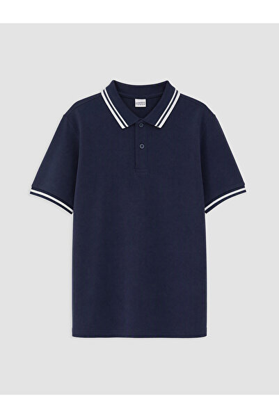 LC Waikiki Alita City Lcw Kids Navy Blue Polo Collar Boys' T-Shirt with a Dif...