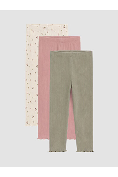 LC Waikiki Peak New Season Ecru Patterned Baby Girl Tights 3-Piece Set