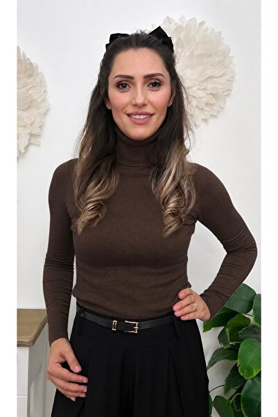 OnlyForYou Maletă Damă din Modal și Bumbac, Pulover cu Guler Înalt, Tricot Fi...