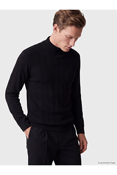 LC Waikiki Nevavm Farkıyla Southblue Black Knitwear Patterned Fisherman / Hal...