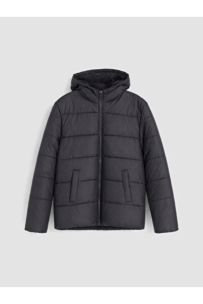 LC Waikiki Two Mt Shop Quality Navy Blue Hooded Boys' Puffer Jacket