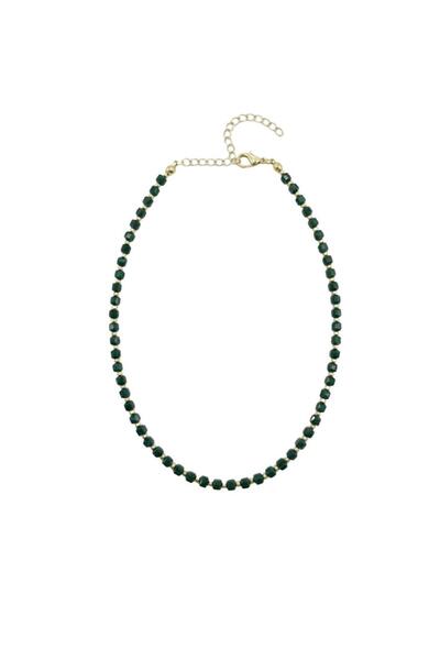 Charmist Bijou Collection Mini Square Stone Gold Detailed Necklace - Green