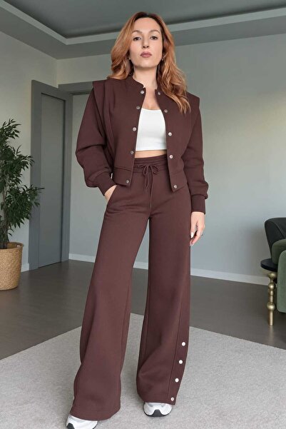 My Glowya Kadın Üç İplik Şardonlu Bomber Ceketli Pantolonlu Eşofman Takımı – ...