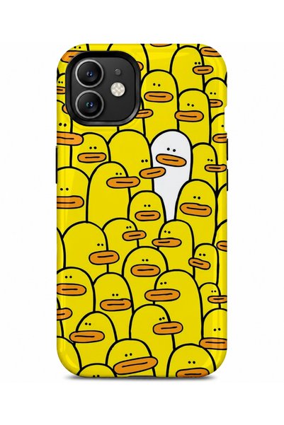 EDELFU Compatible with iPhone 12 / 12Pro - Yellow Ducks, Double Layer Tough C...